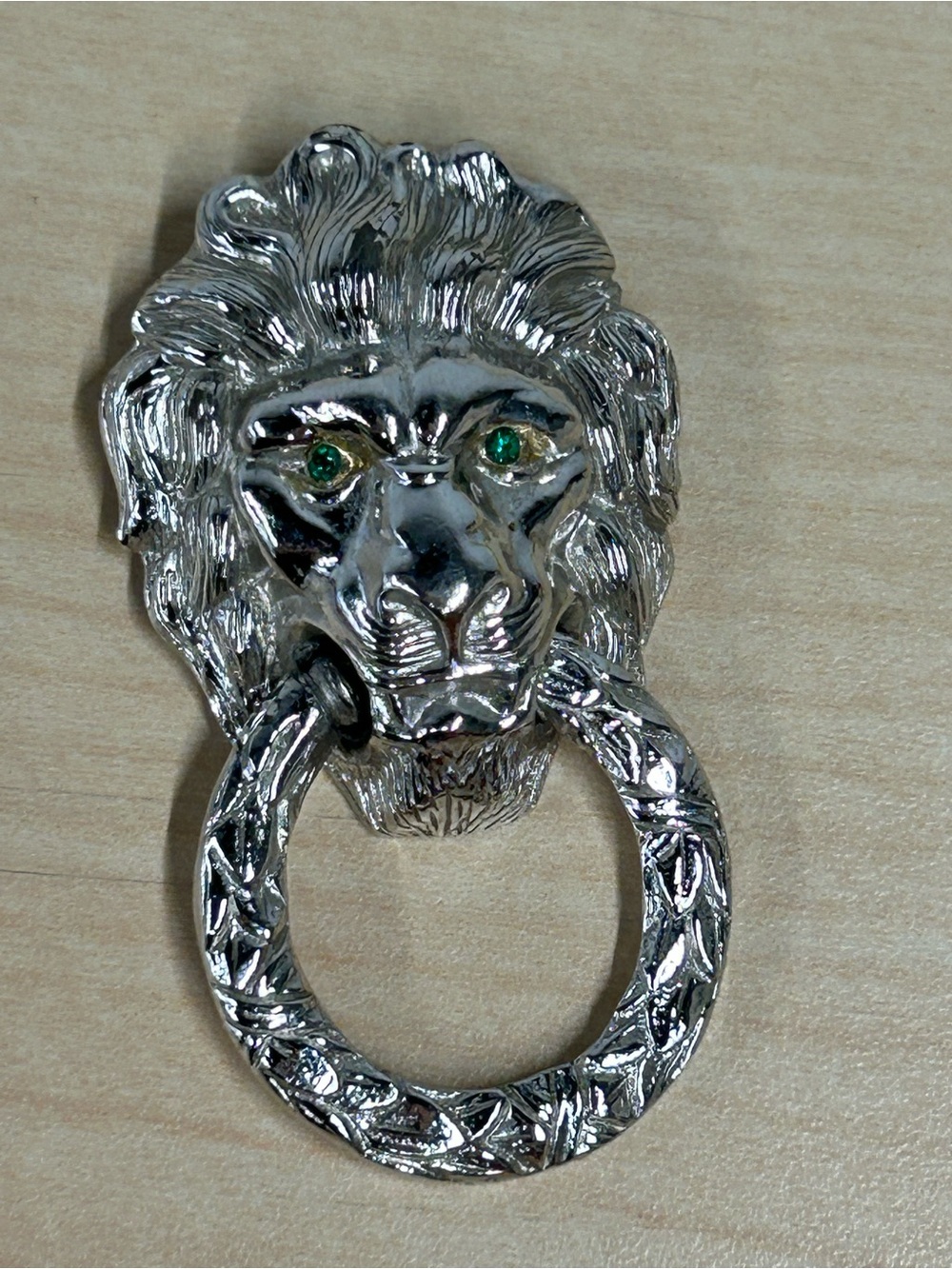 Castlecliff Silver Tone Lion Brooch Vintage